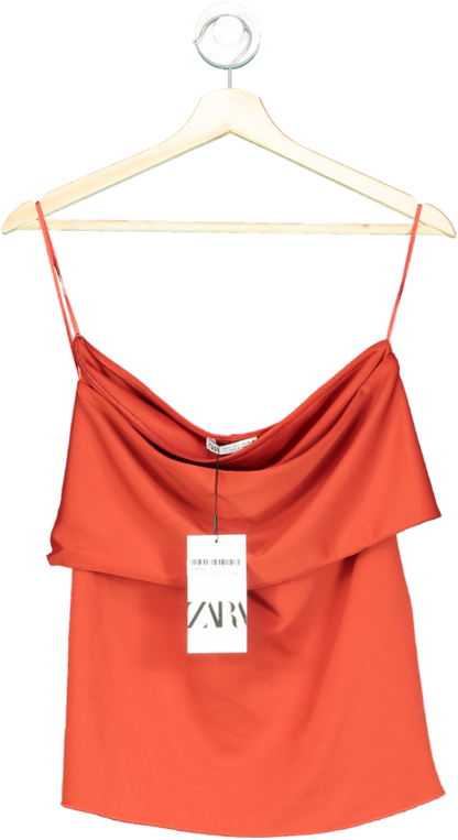 Zara Red Cowl Neck Camisole Top UK L