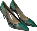 loriblu Green Turquoise Shades Snake Patten Calfskin Pointed Sling Back Heels UK 5 EU 38 👠