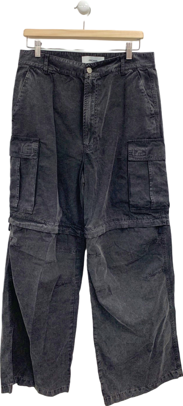 Arcana Black Cargo Trousers UK w32