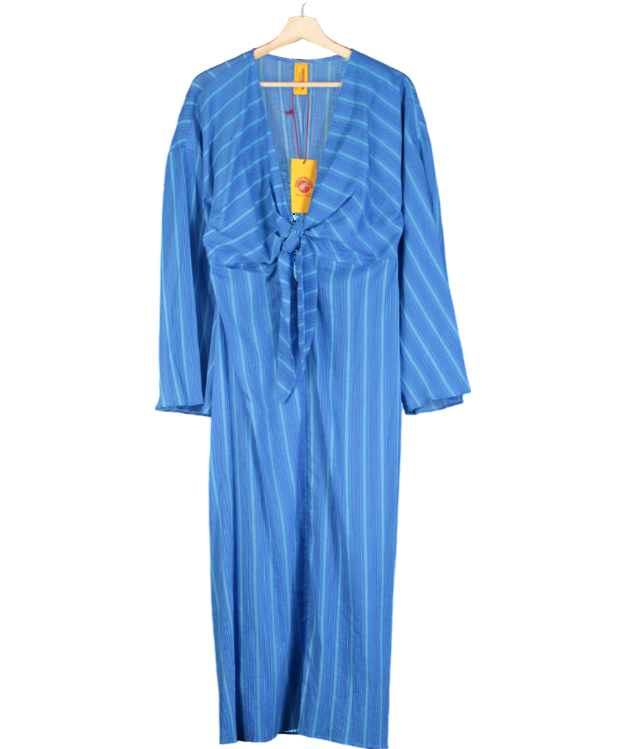 MANGO Blue X Simon Miller - Striped Dress With Knot Detail UK M