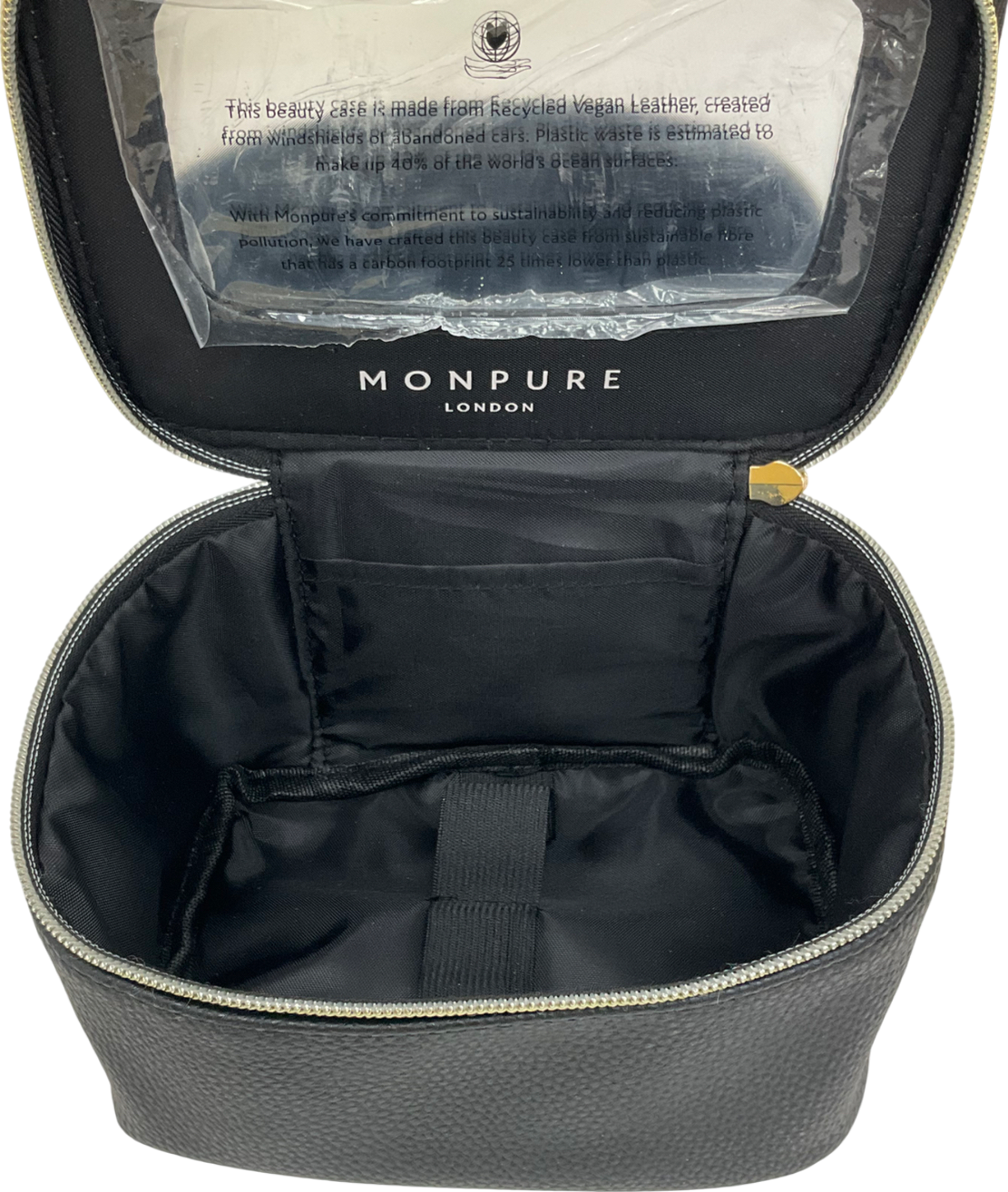 monpure Black Vegan Leather Beauty Case One Size