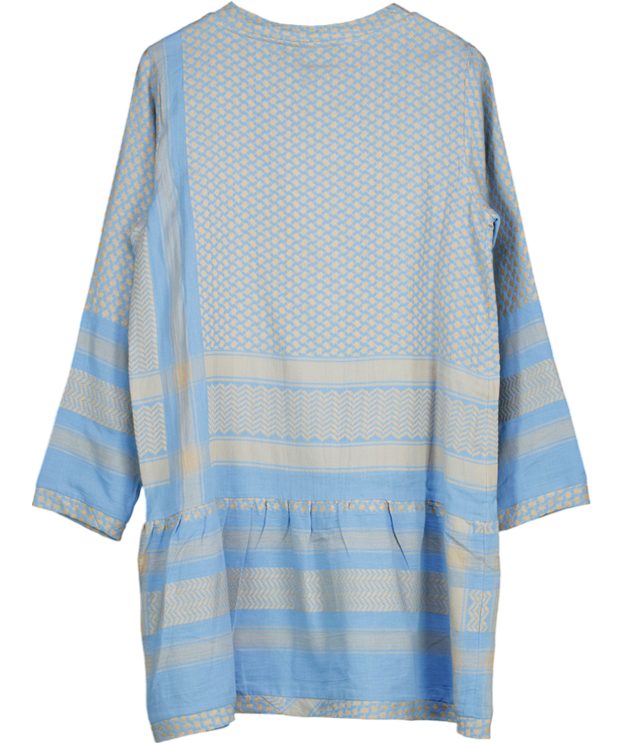 Cecilie Copenhagen Blue Long Sleeve Cotton Dress UK M