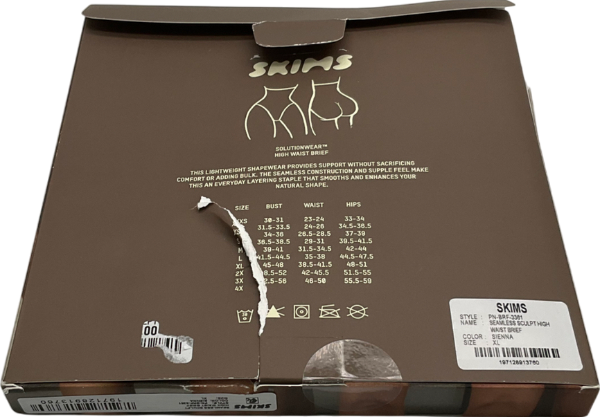 SKIMS Brown Seamless Sculpt High Waist Brief - Sienna UK XL