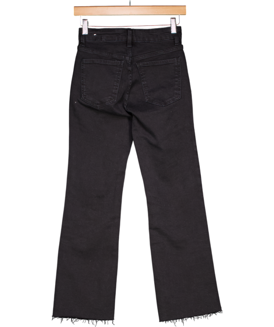 MANGO Black Sienna Flared Cropped Jeans Eu 34 UK 6