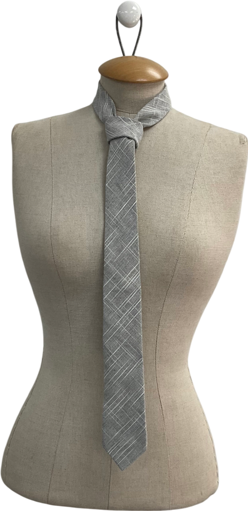Topman Grey Linen Blend Tie One Size