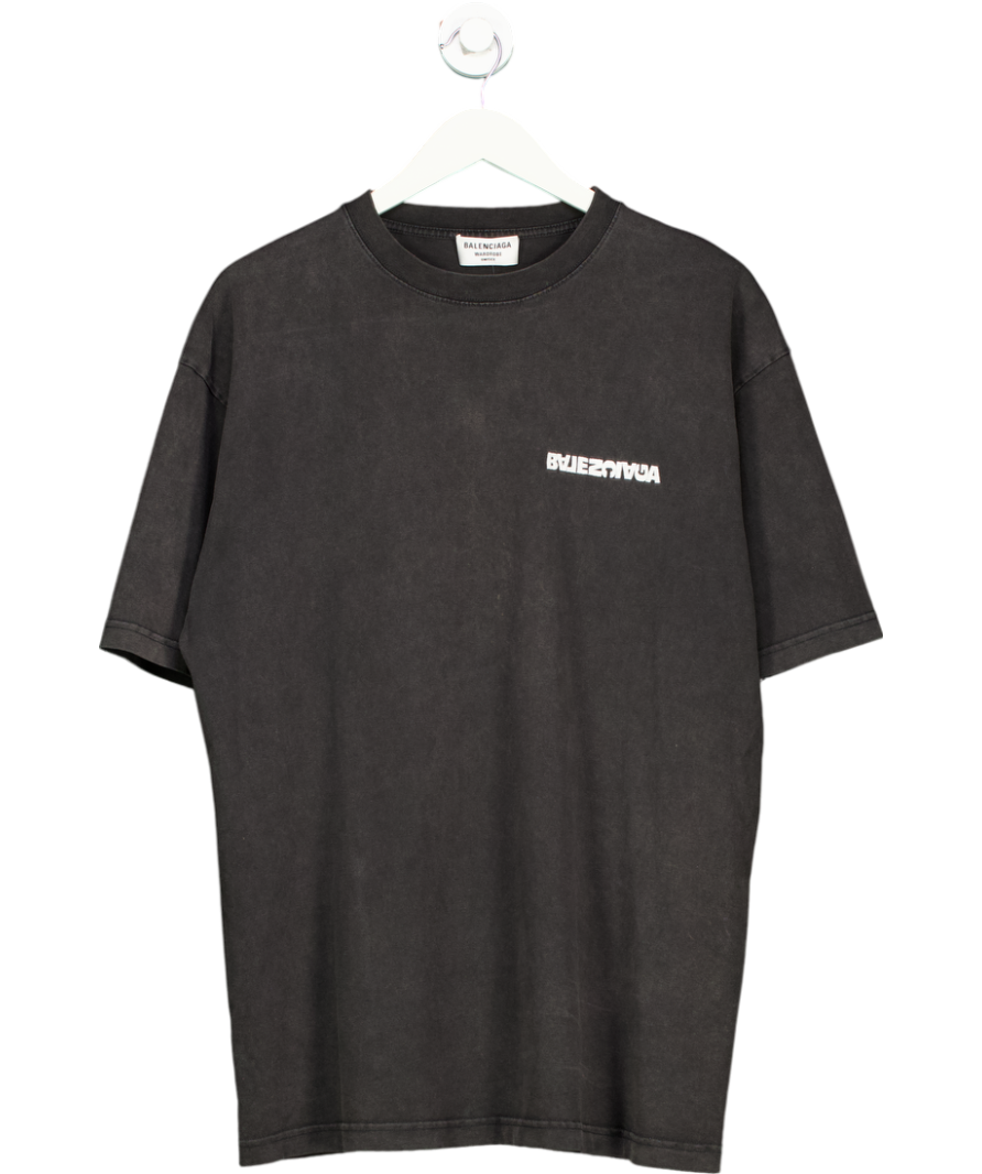Balenciaga Black Oversized Turning Logo T-shirt UK S