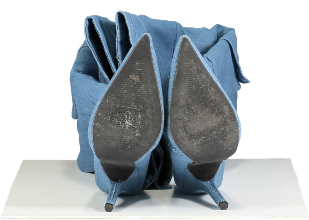 EGO Blue Denim Knee High Boots UK Size 4