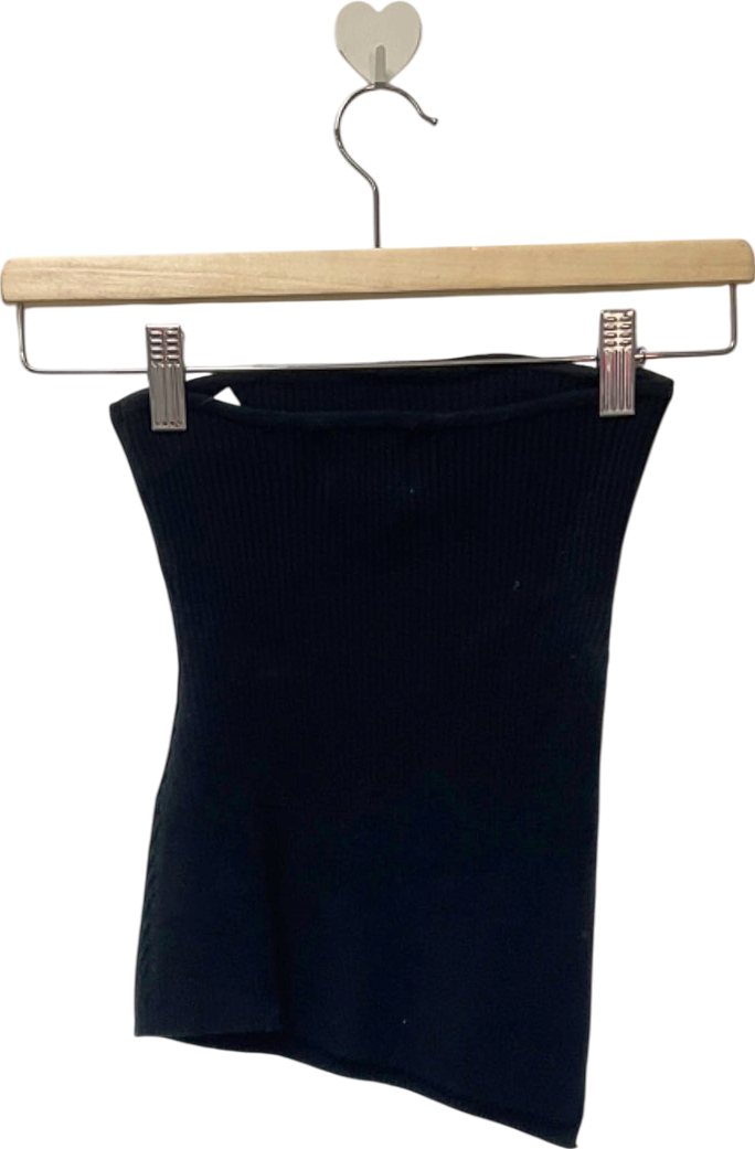 SNDYS Black Ribbed Tube Top UK XS
