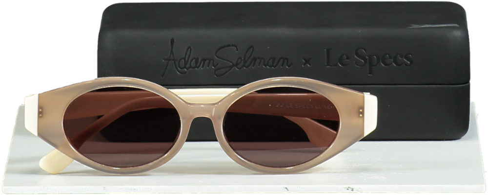 Le Specs Beige Adam Selman x Le Specs Luxe Ovoid Sunglasses