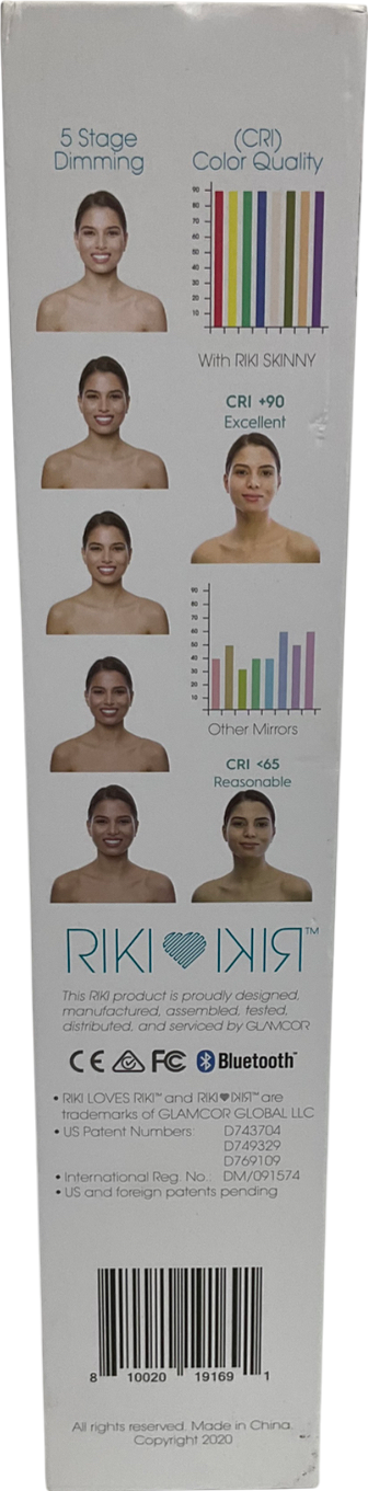 Riki Skinny Lighted Vanity Dressing Table Mirror with Bluetooth and selfie function X5 magnification