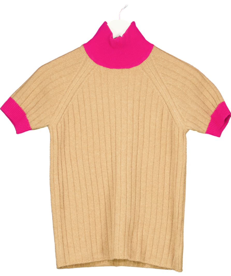 Beira Brown Astrid Merino Wool And Cashmere Polo Neck Sweater UK S