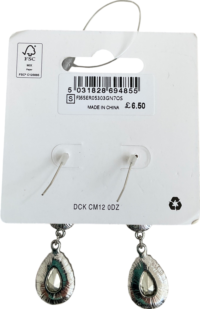 Matalan Metallic Drop Dimante Earrings