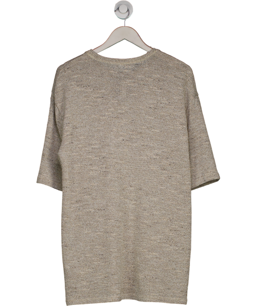 ZARA Beige Rustic Knit T-shirt Dress UK M