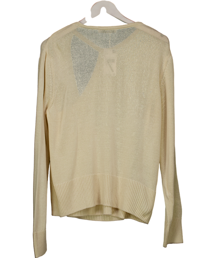 MANGO Cream Delao Crossover Slit Detail Jumper UK L