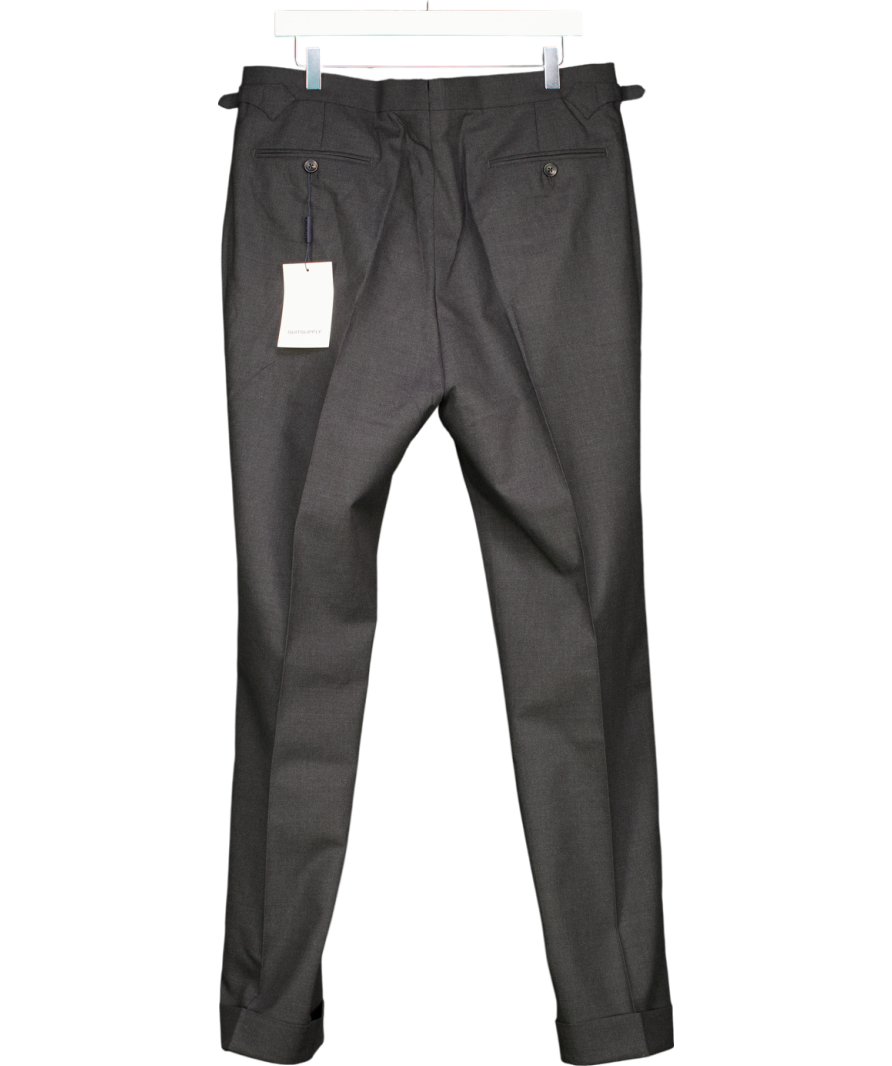 SuitSupply Dark Grey Slim Leg Tapered Trousers SZ42 W36