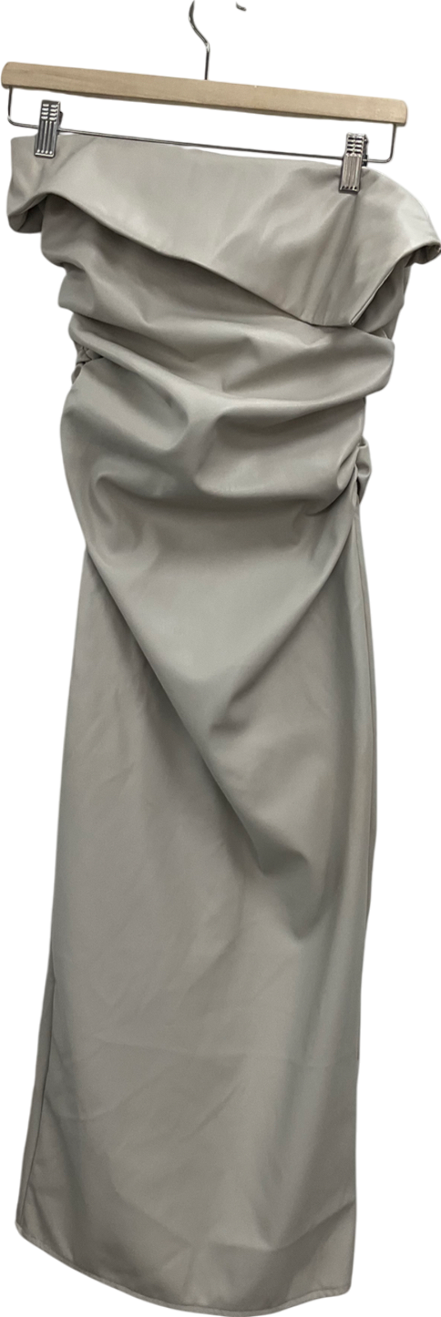 Kaiia the label Cream Leather Look Bandeau Midaxi Dress UK 8