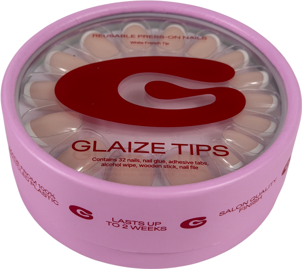 Glaize Press On Nails White French Tip 32