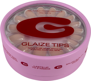 Glaize Press On Nails White French Tip 32