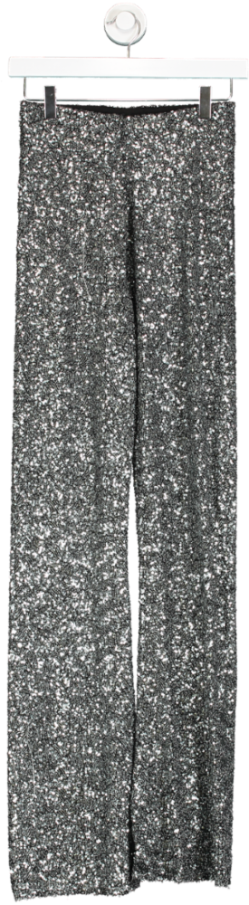ZARA Metallic Sequin Flared Trousers UK S