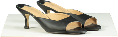 Age of Innocence Black Leather Felicity Mules 5cm UK 7