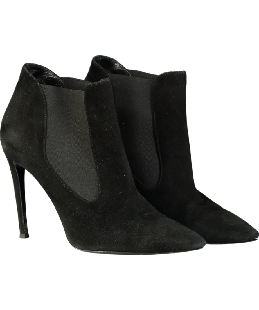 Ralph Lauren Black Suede Pointed Boot Heels UK 8 EU 41
