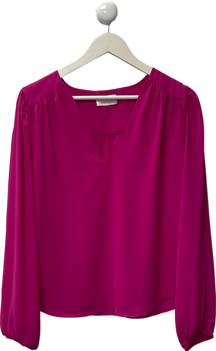 Dancing Leopard Pink Lyma Blouse In Solid Magenta UK 10