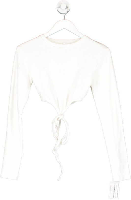 Lovers & Friends White Ribbed Tie Top UK S