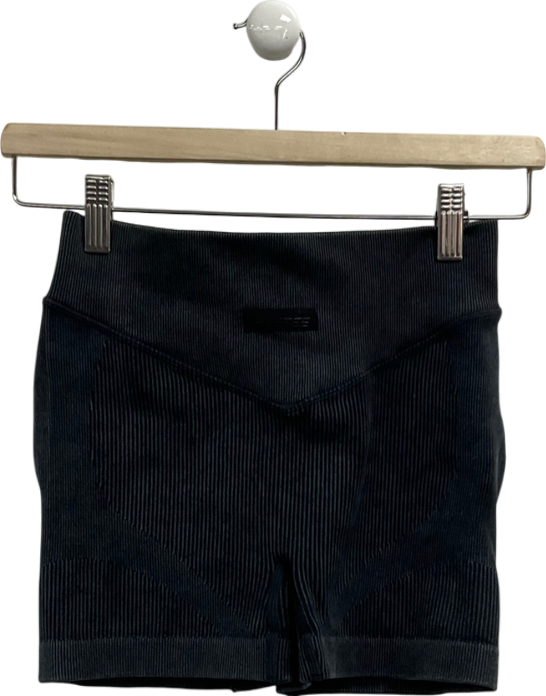 Bo + Tee Black High Waisted Runched Bum Shorts UK S