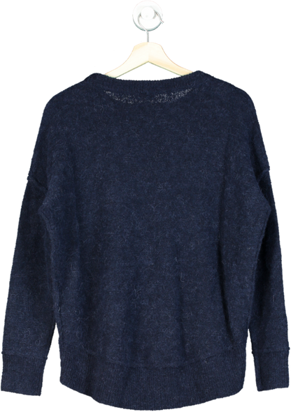 By Malene Birger Navy Soft Mohair Navy Dip Back Pullover UK XXS