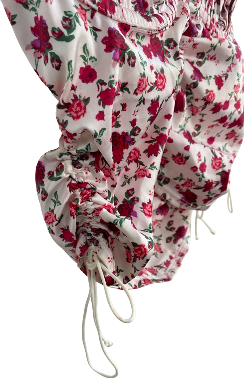 For Love & Lemons Pink Floral Ruffled Tie-Strap Crop Top UK Size 10