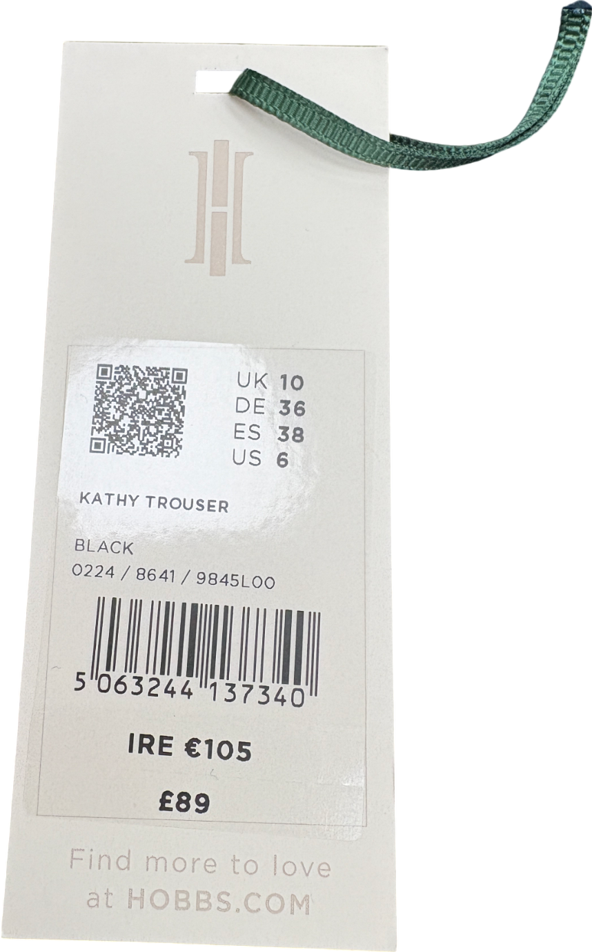 Hobbs Black Kathy Wide Leg Trousers UK 10