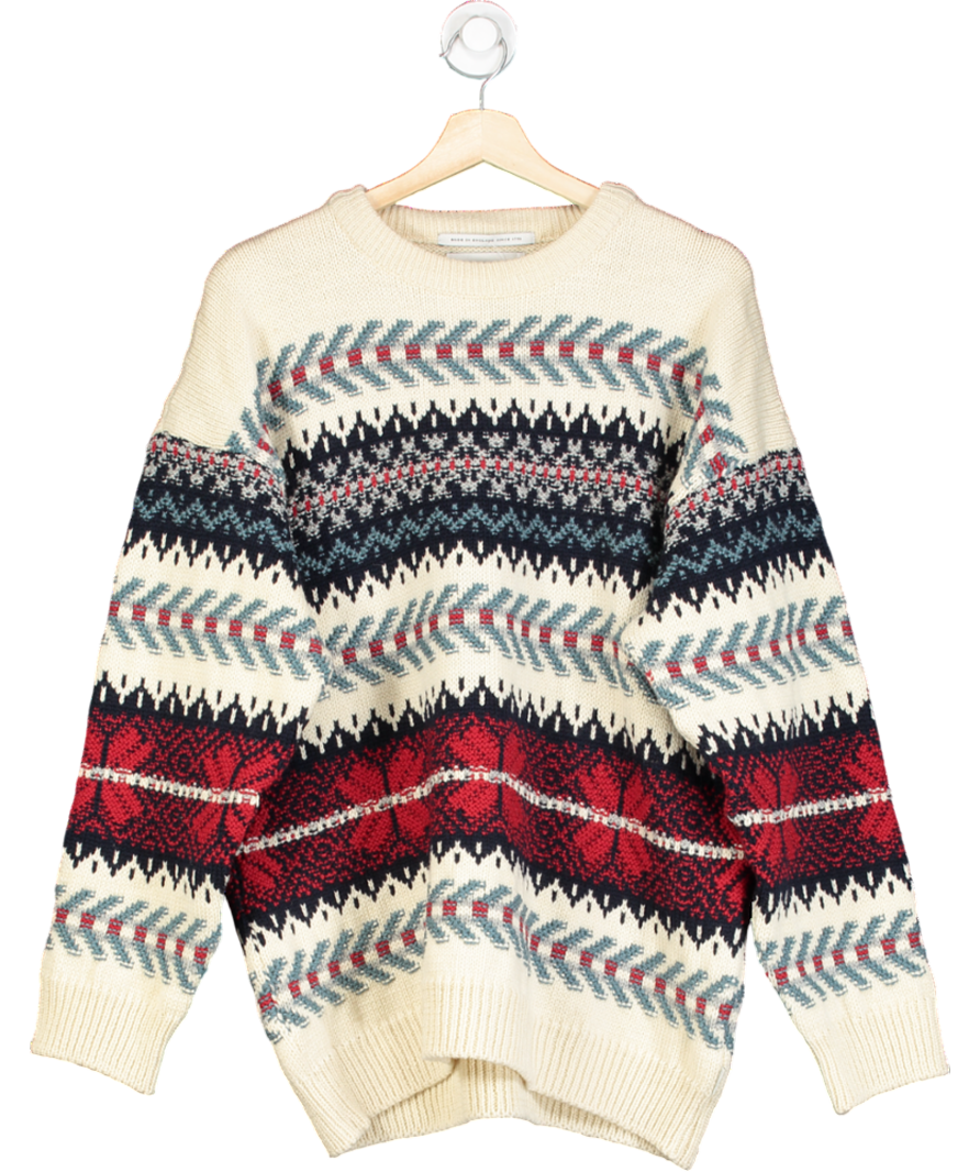 Peregrine Multicoloured Patterned Crewneck Knit UK M