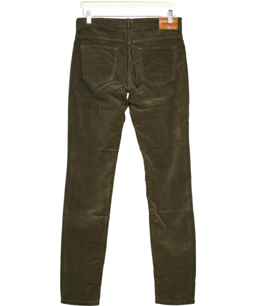 Cordings Olive Green Stretch High Waist Moleskin Jeans UK 12