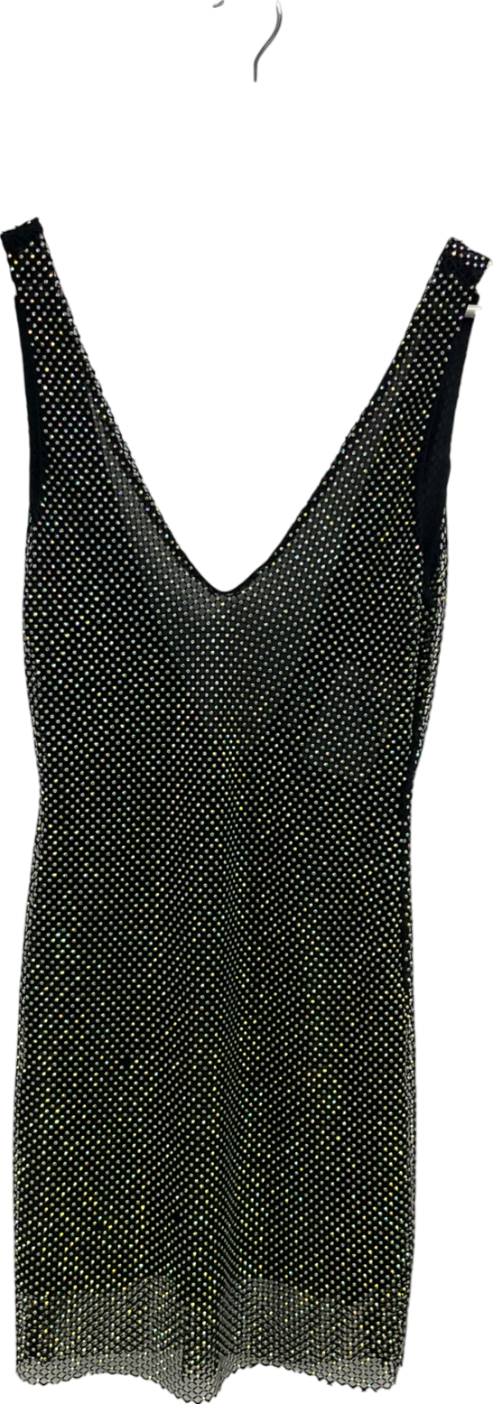 SLA the label Metallic Gigi Diamanté Mini Dress UK XS