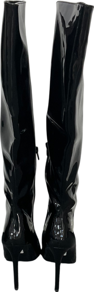 ASOS Black Patent Knee High Boots UK 6 EU 39 👠
