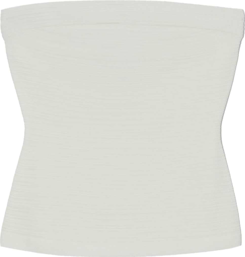 cos White Textured Bandeau Top UK XS