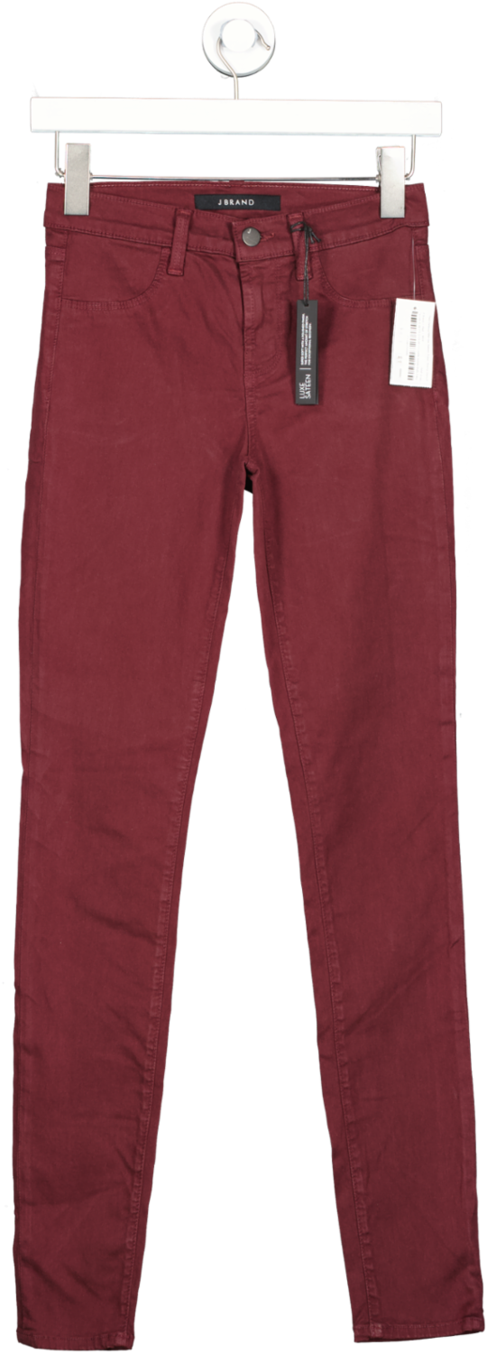 J Brand Oxblood Mid-rise Sateen Super Skinny Jeans BNWT W24