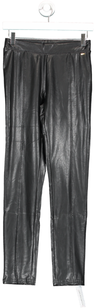 Lascana Black Faux Leather Leggings UK 8