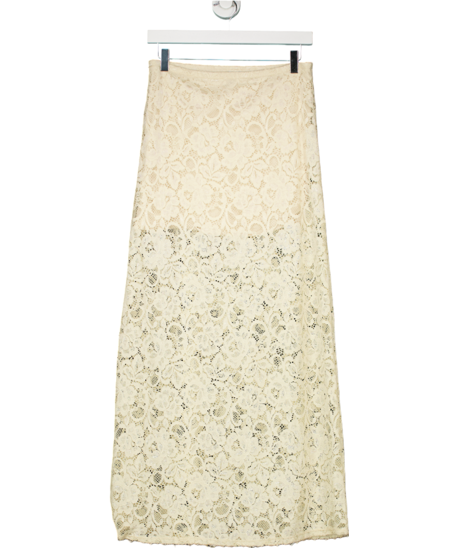 Charli Cream Alba Lace Maxi Skirt UK M/L