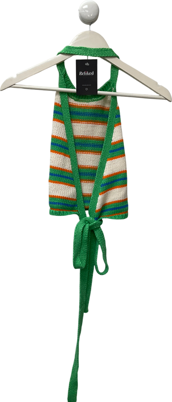 ZARA Multicoloured Backless Crochet Top UK M