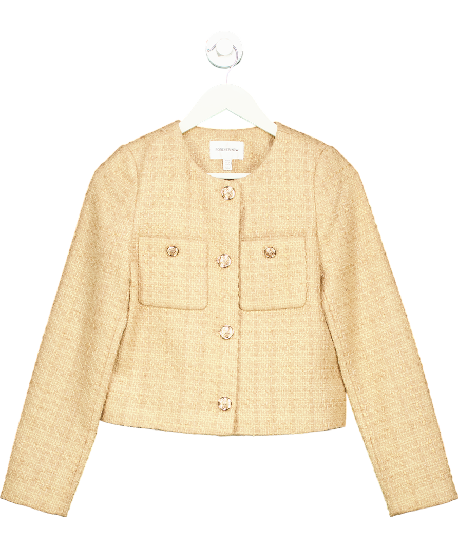 FOREVER NEW Beige Boucle Jacket UK 6