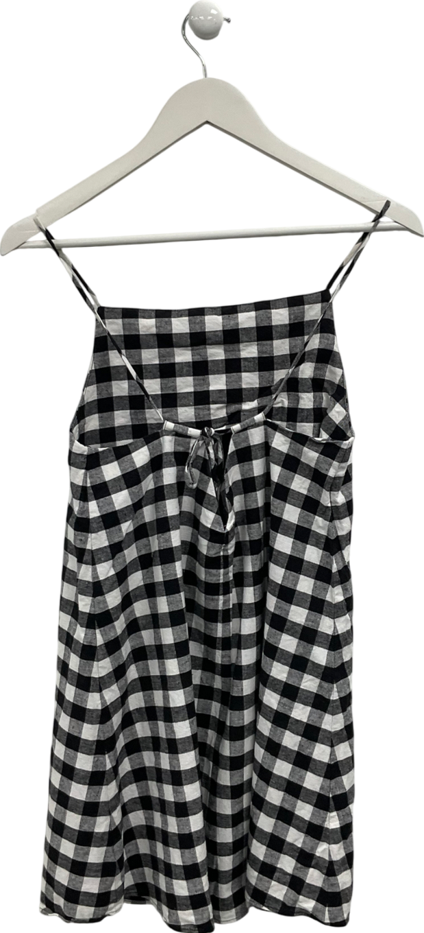 ZARA Black Gingham Strappy Dress UK S