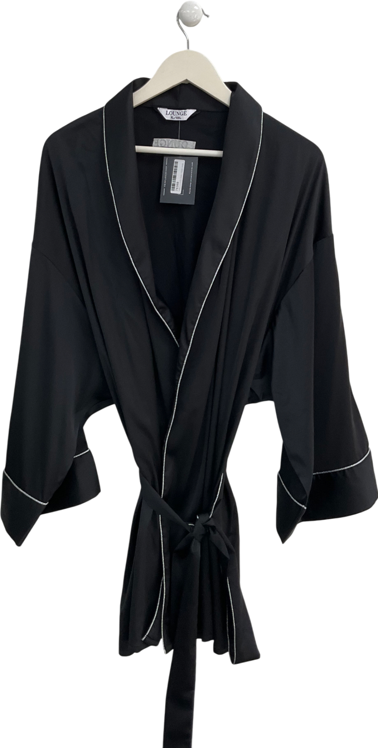 Lounge Underwear Black Sparkle Satin Robe UK XL/XXL