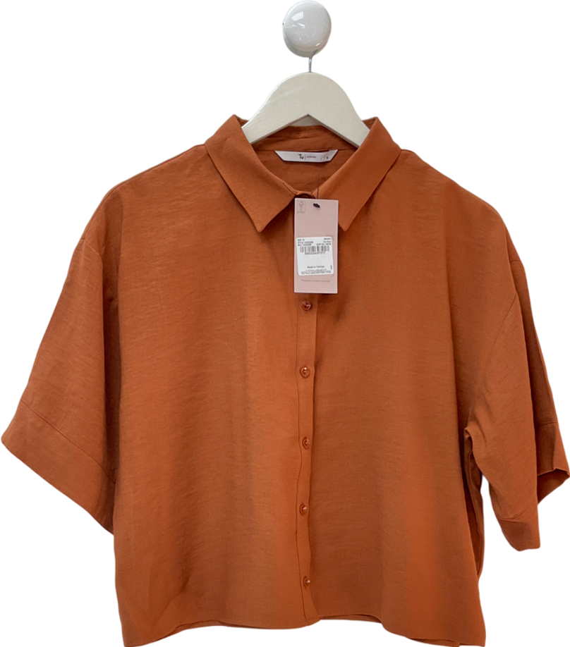 TU Brown Collard T-shirt UK 10
