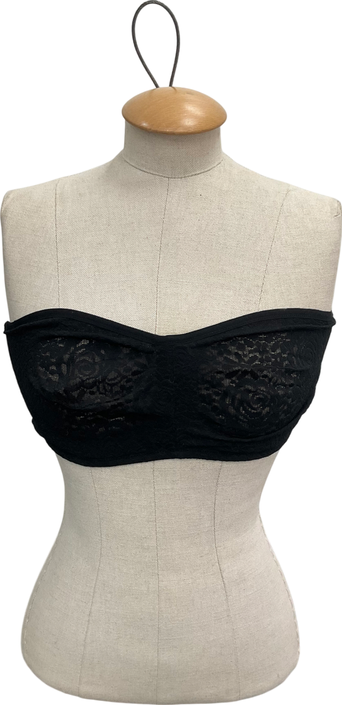 Wacoal Black Halo Lace Strapless Bra UK 36DD
