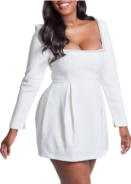 Odd Muse White The Ultimate Muse Pearl Dress UK XL