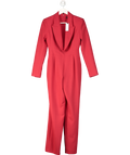 Karen Millen Red Curved Neckline Tailored Blazer Jumpsuit UK 8