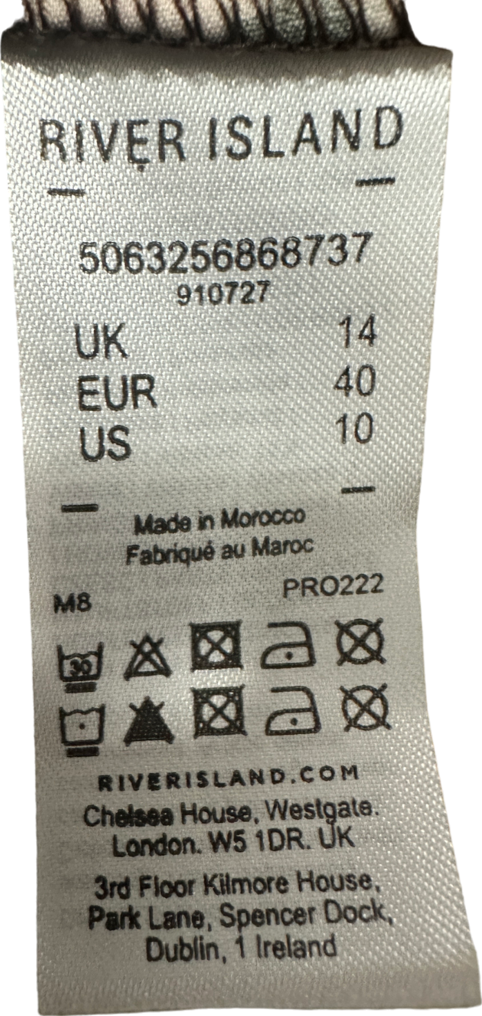 River Island Brown Leopard Print Dress UK 14