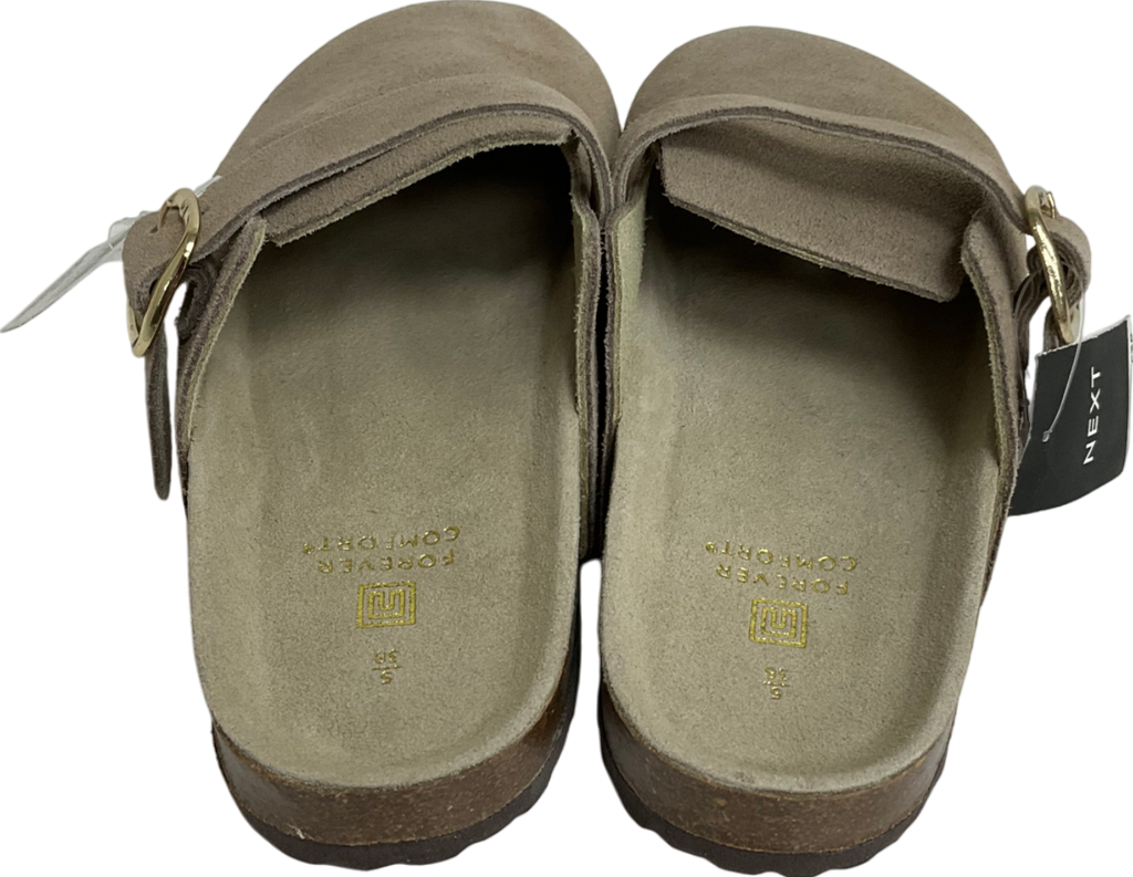 Next Beige Neutral Forever Comfort Leather Footbed Clogs UK 5 EU 38 👠