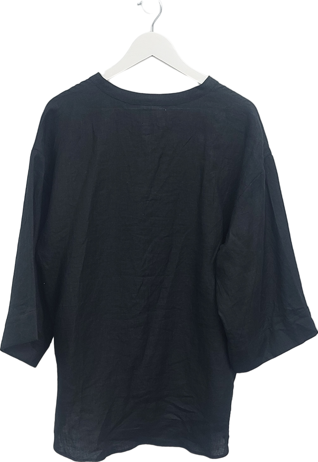 Second Summer Black Andrea Linen Shirt UK M/L